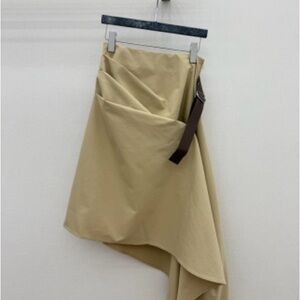 Loewe Asymmetrical Beige Skirt with Brown Accent